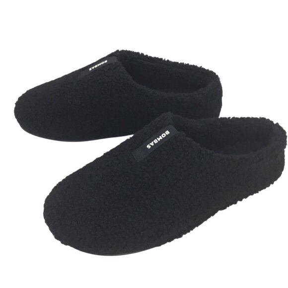 Bombas Sunday Mens 11 Sherpa Fleece Slippers Black NWOT - Picture 1 of 9